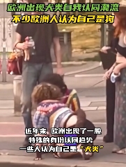 在大街上当狗的外国人，真的有了犬类自我认同？