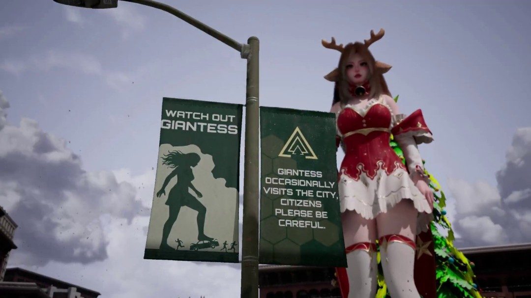 《女巨人游乐场》更新圣诞造型 白袜红高根践踏城市